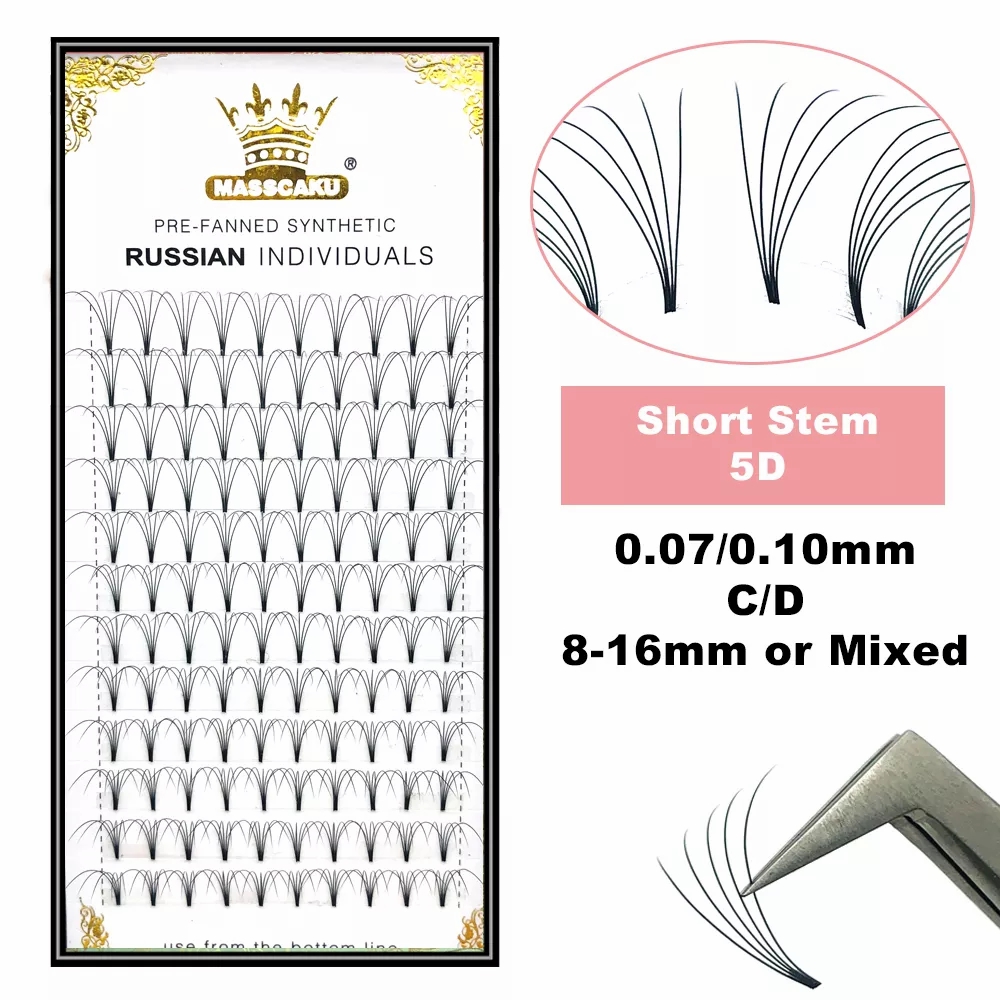 Eyelash Extension Russian Volume - MASSCAKU ملحقات رموش جذعية قصيرة ذات