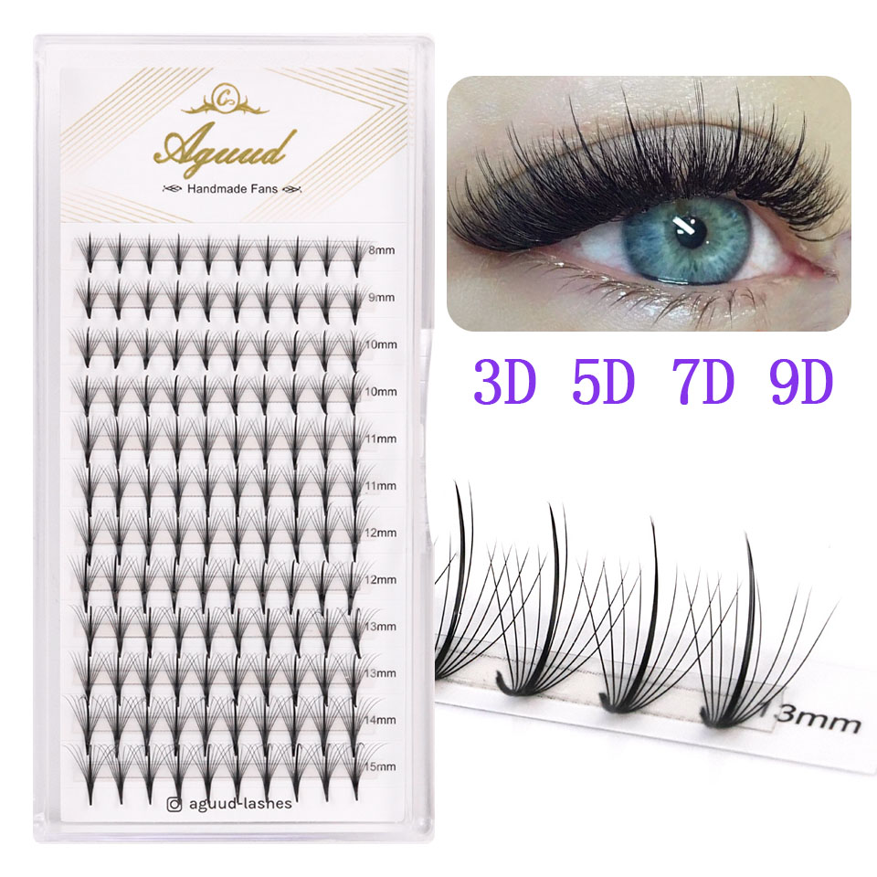 Eyelash Extension Hybrid - رموش مروحة AGUUD مسبقة الصنع من