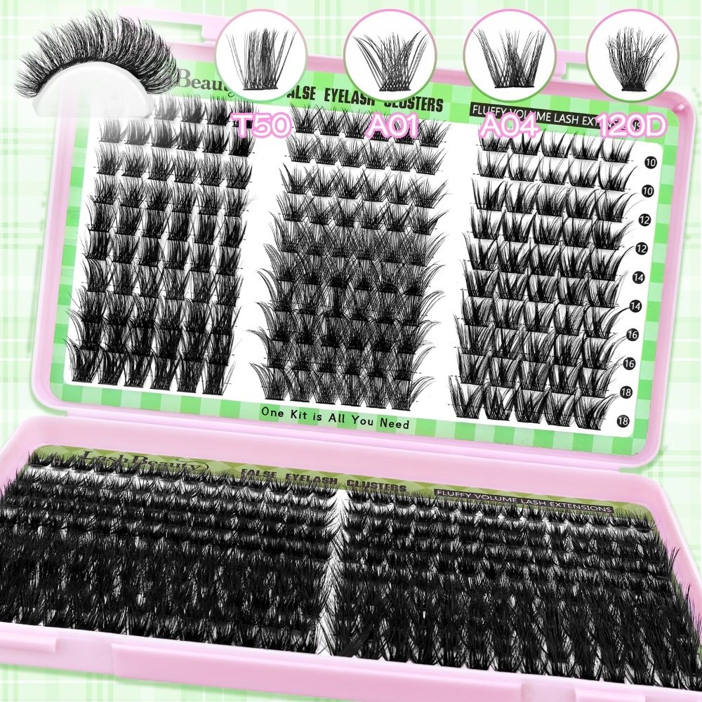 Eyelash Extension Kits - رموش صناعية بمظهر طبيعي، تصميم كثيف
