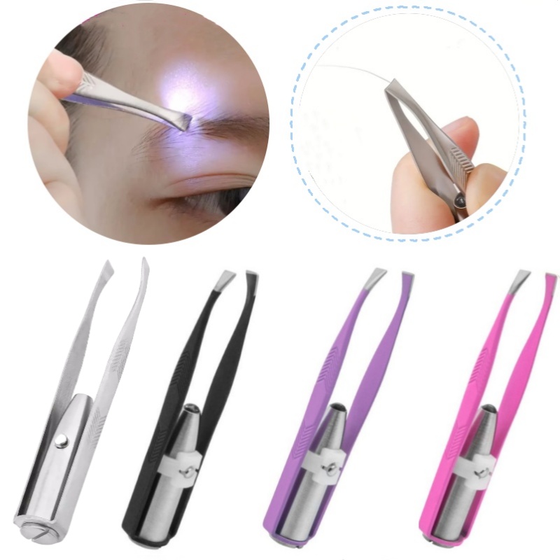 Eyelash Extension Led - 1/2 قطعة ملقط الحاجب مع مصباح