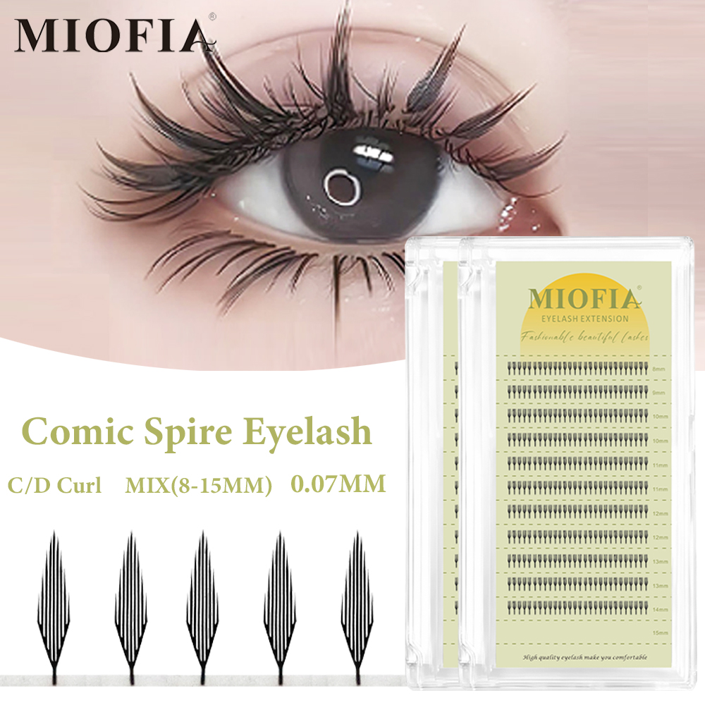 Eyelash Extension Hybrid - رموش صناعية أنيمي سباير بتصميم الريشة،