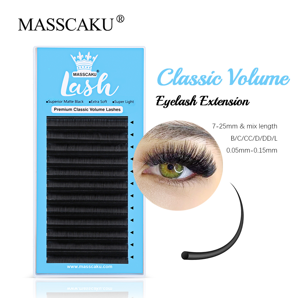 MASSCAKU-وصلات رموش كلاسيكية م - مراجعة Eyelash Extension Russian Volume وسعره