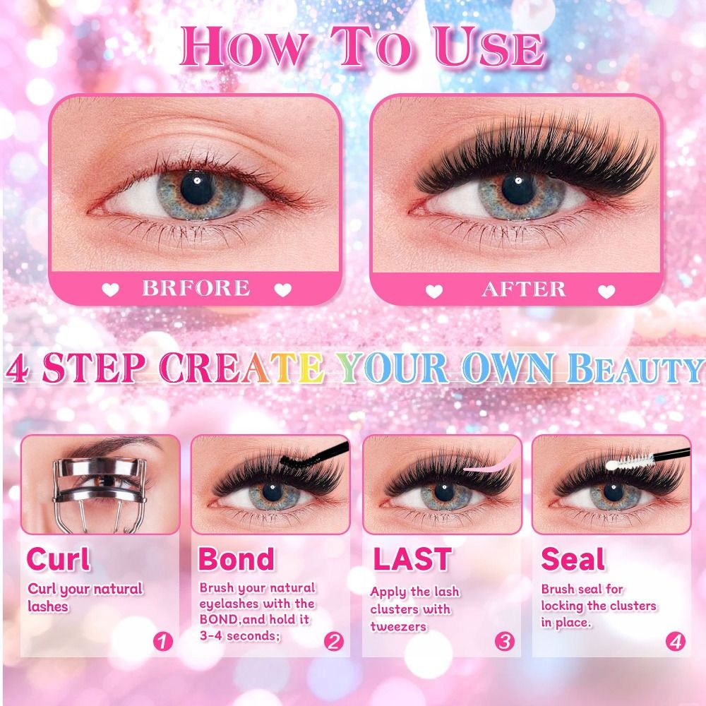 رموش صناعية بمظهر طبيعي، نمط خ - مراجعة Eyelash Extension Kits وسعره
