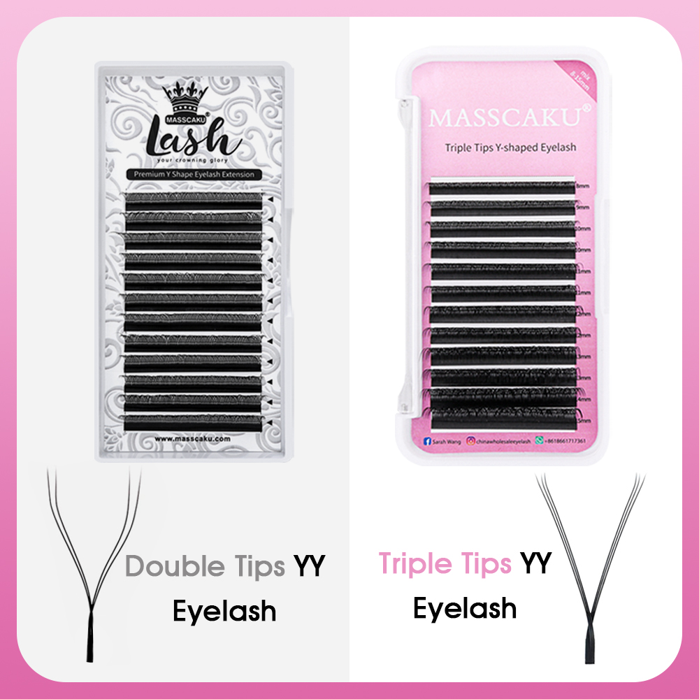 MASSCAKU-وصلات رموش طبيعية ، م - مراجعة Eyelash Extension Russian Volume وسعره
